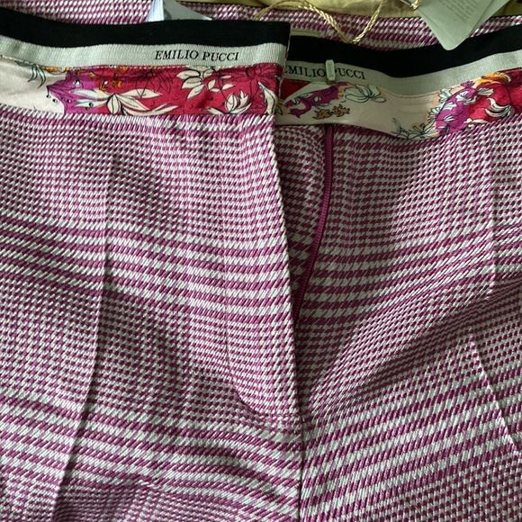 Emilio Pucci Prince Of Wales Checked Satin-Twill Straight-Leg Pants - Picture 4 of 7